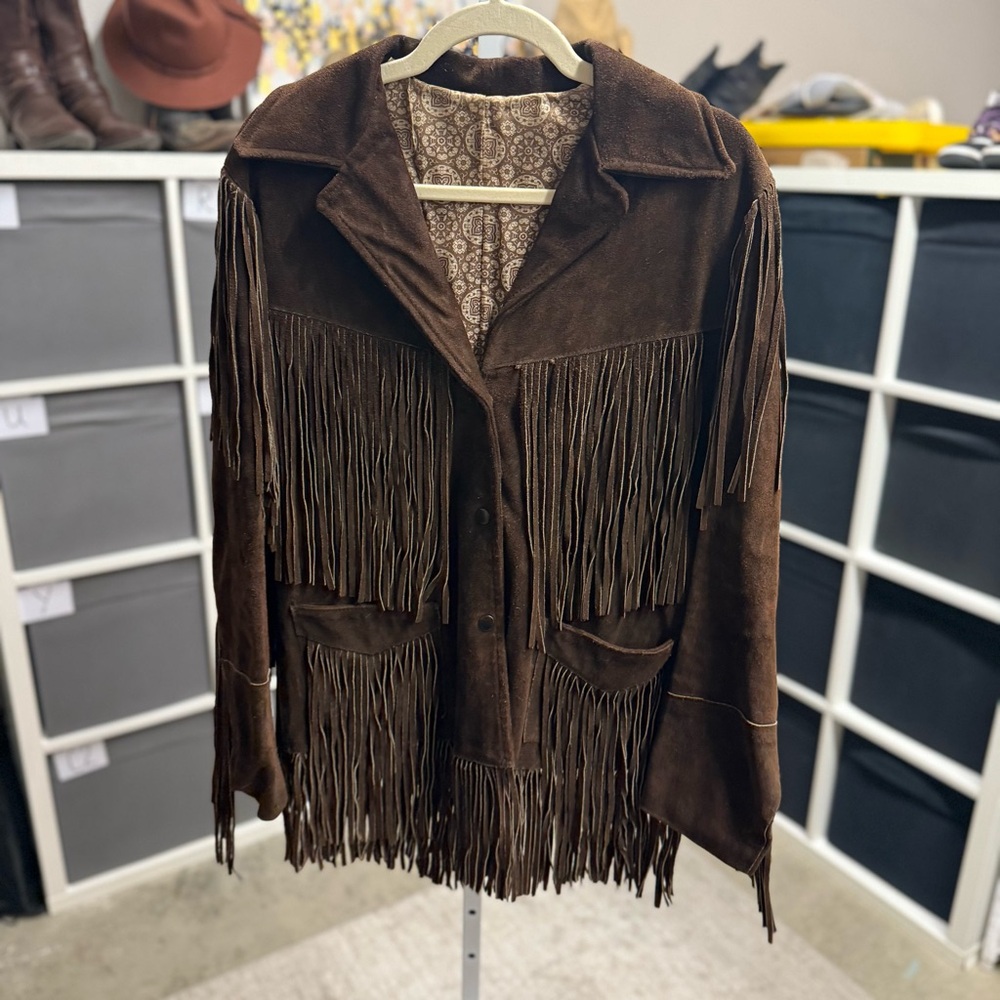 Chic Brown Fringe Leather Jacket